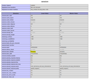 Session configuration on current version of PHP on Azure Web Apps.